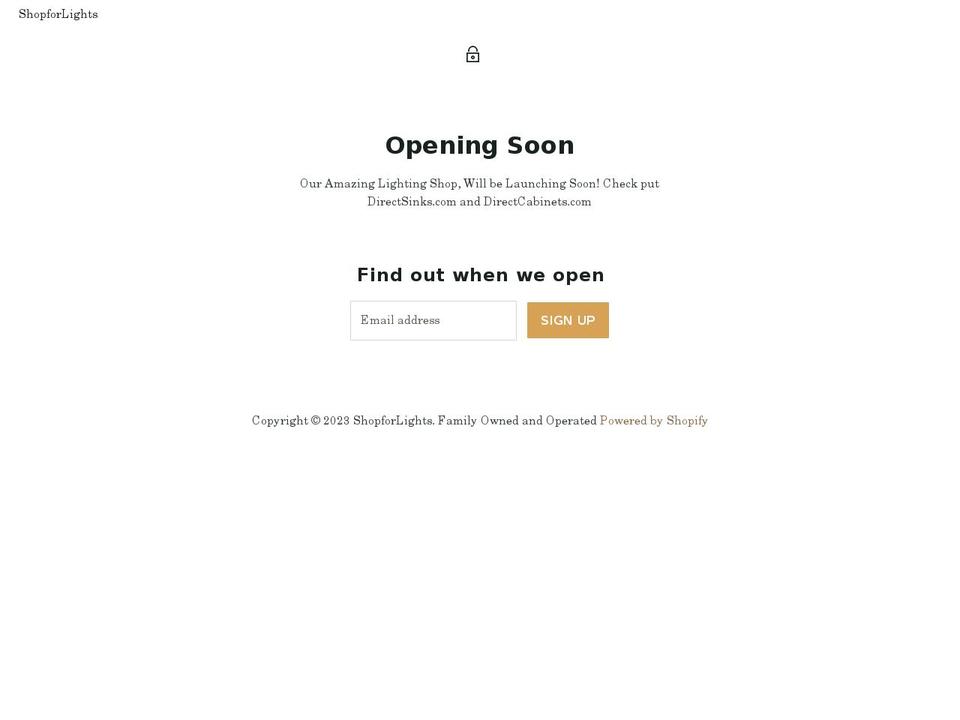 shopforlights.com shopify website screenshot