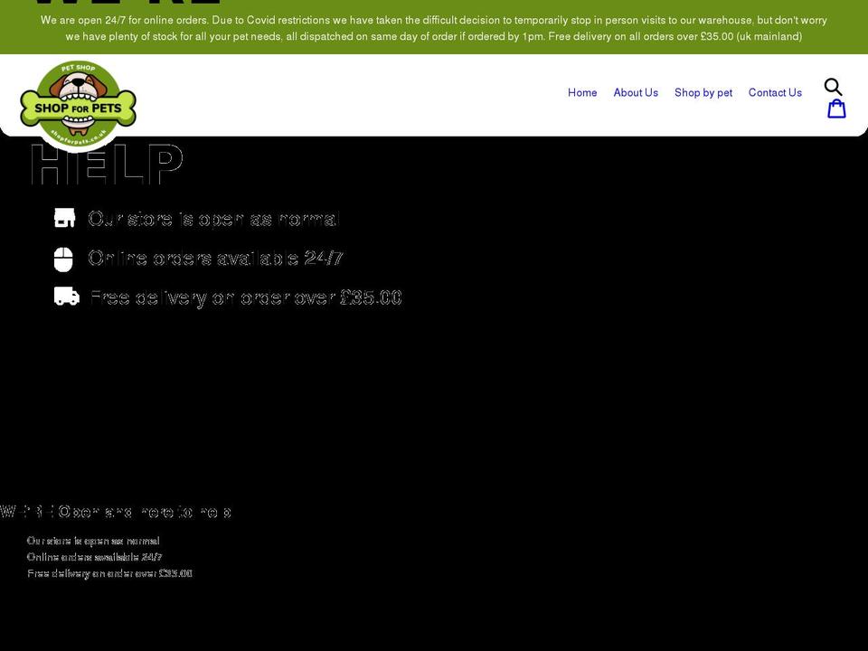 shopforpets.co.uk shopify website screenshot