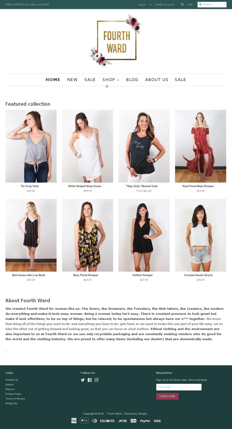 shopfourthward.com shopify website screenshot