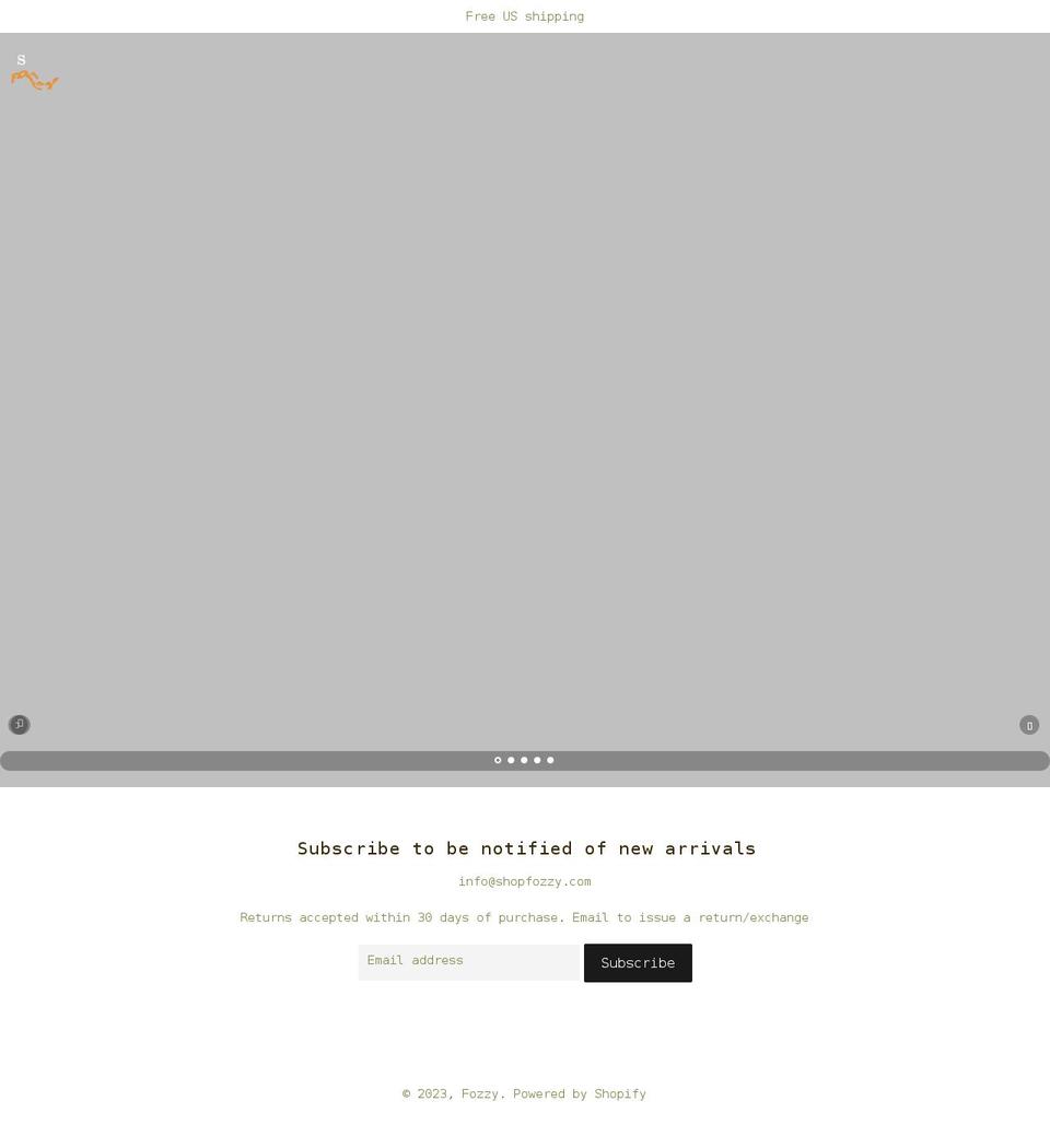 shopfozzy.com shopify website screenshot