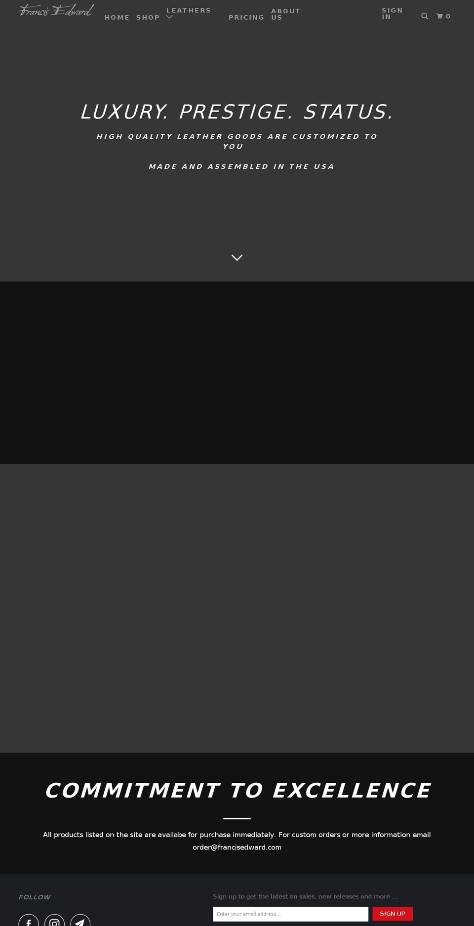 shopfrancisedward.com — Shopify storefront screenshot