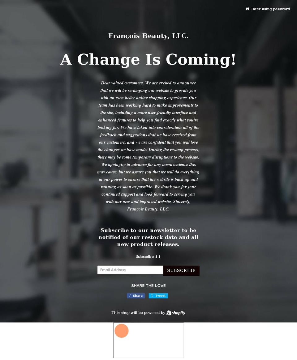 shopfrancoisbeauty.com shopify website screenshot