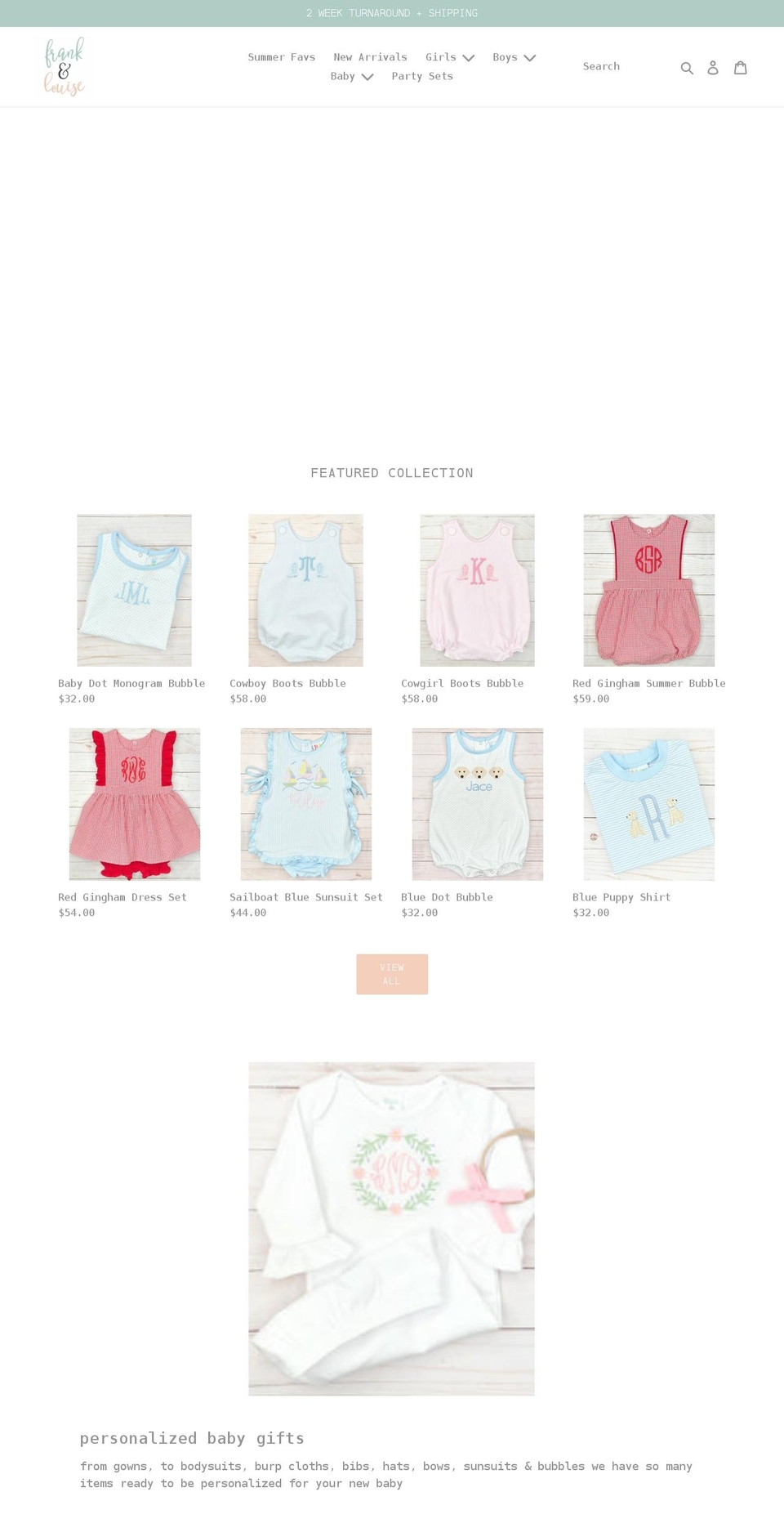 shopfrankandlouise.com shopify website screenshot