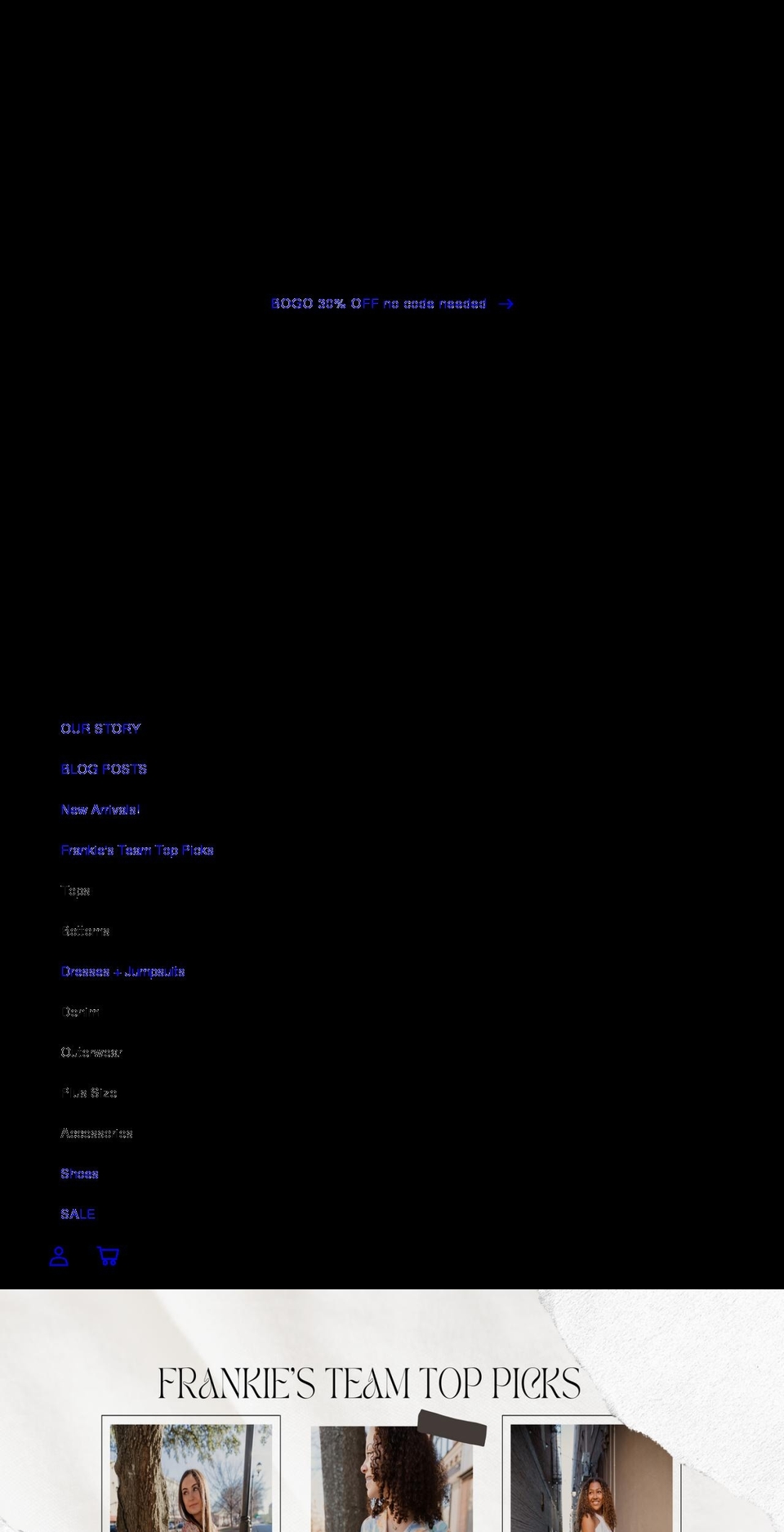 shopfrankiesboutique.com shopify website screenshot