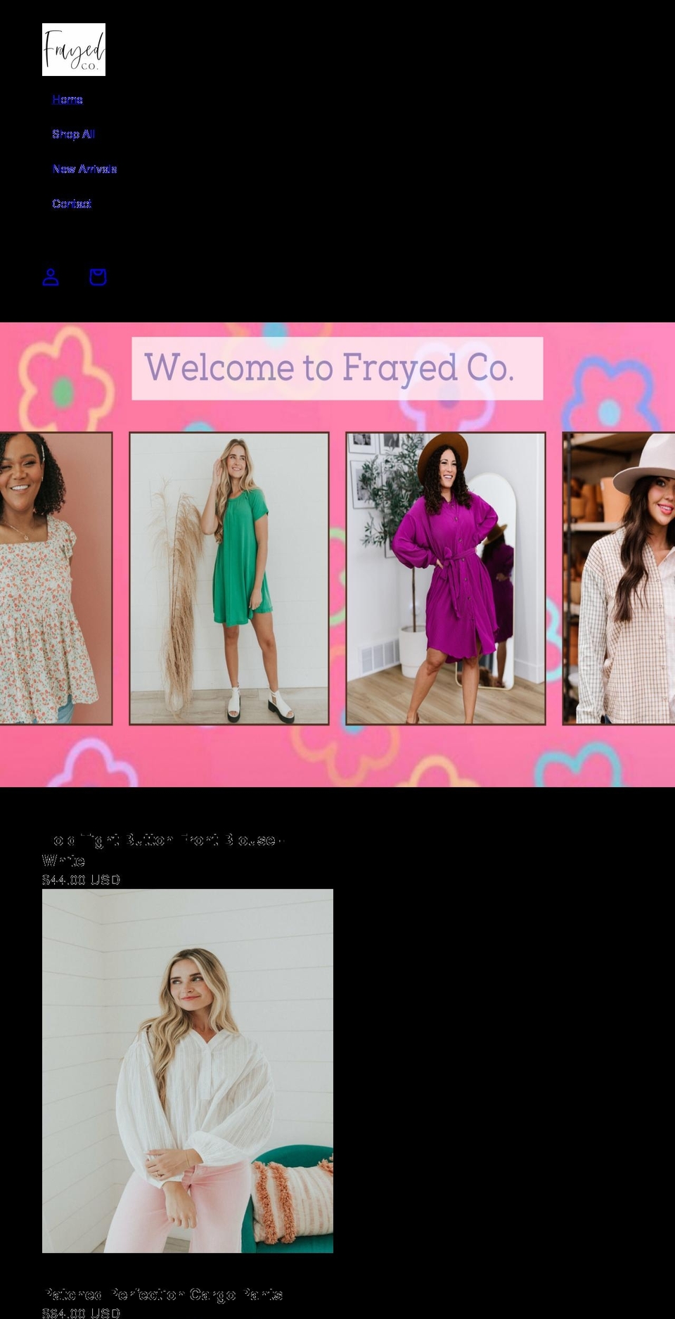 shopfrayedco.com shopify website screenshot
