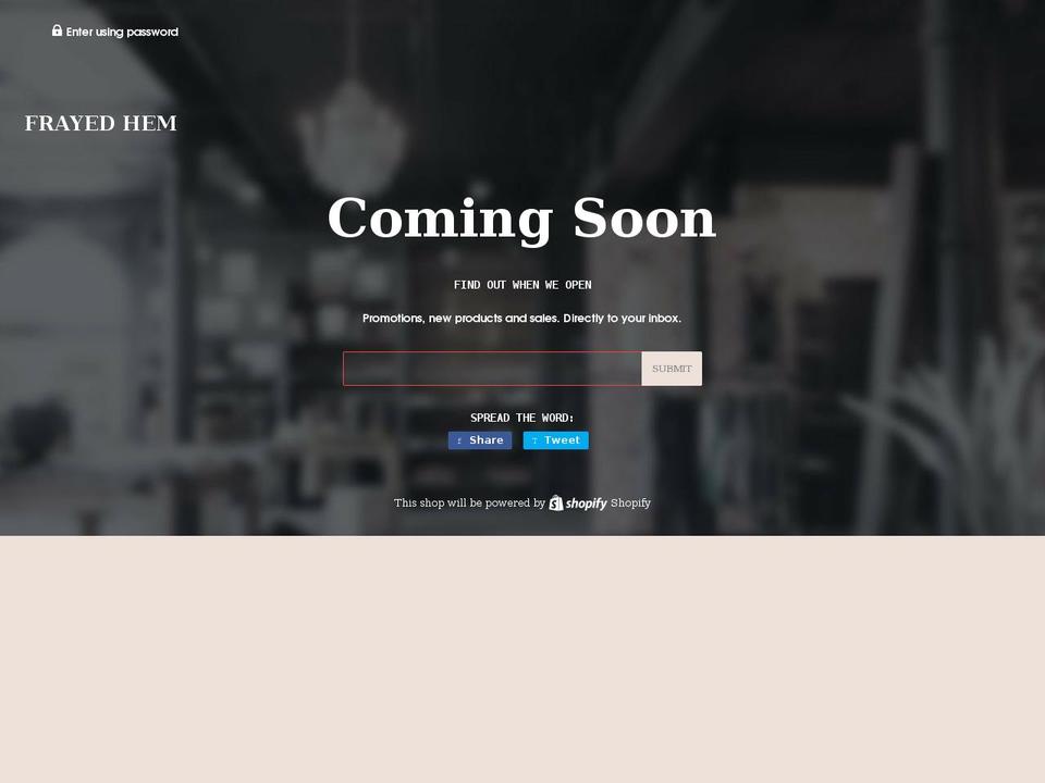 shopfrayedhem.com shopify website screenshot
