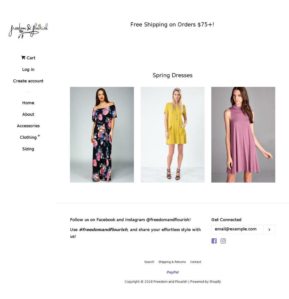 shopfreedomandflourish.com — Shopify storefront screenshot