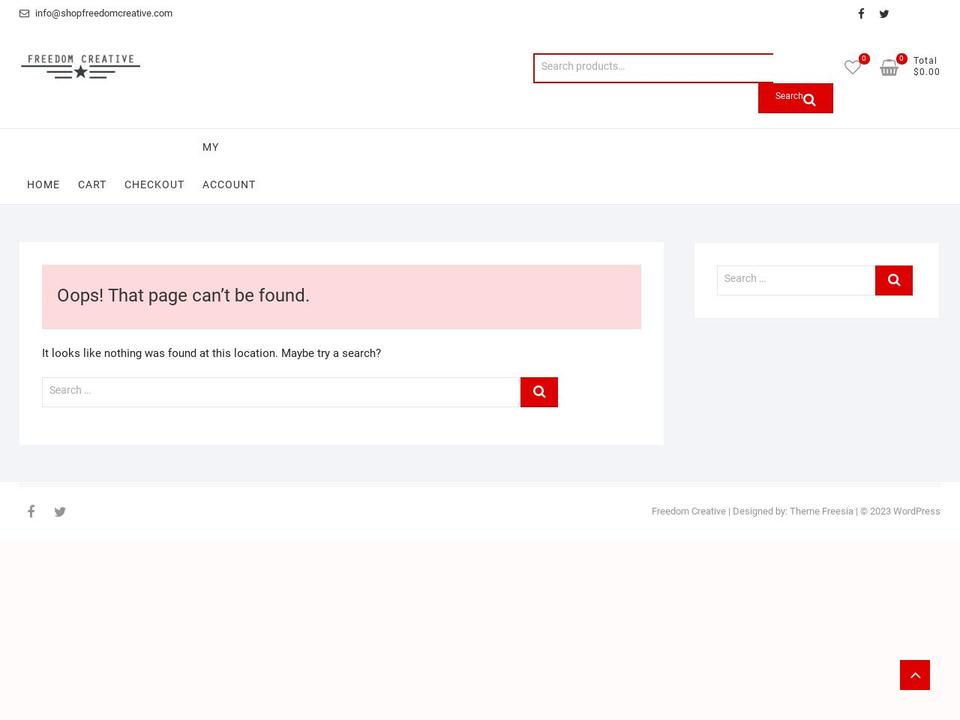 shopfreedomcreative.com — Shopify storefront screenshot