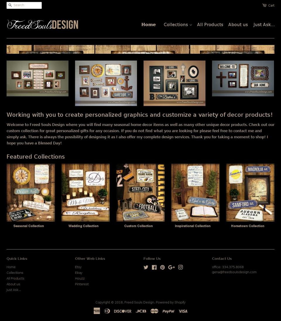 shopfreedsoulsdesign.com shopify website screenshot