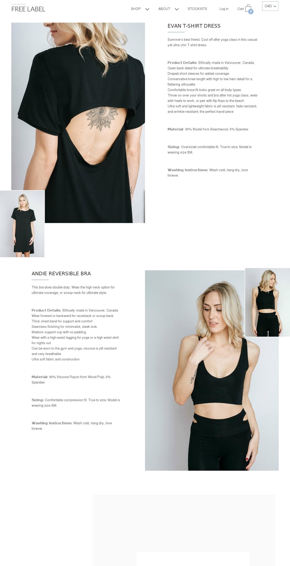 shopfreelabel.com shopify website screenshot