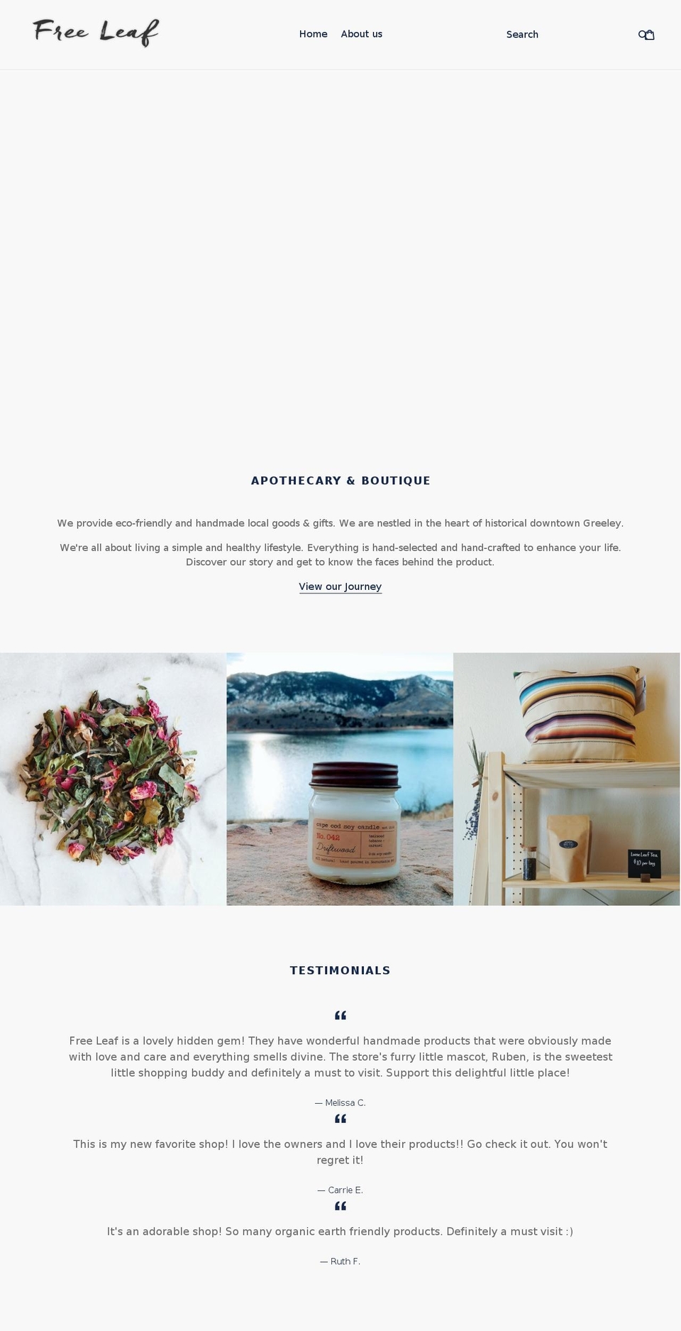 shopfreeleaf.com shopify website screenshot