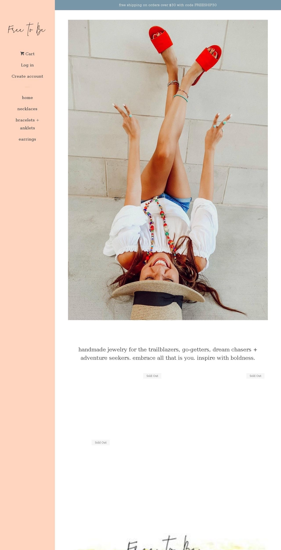 shopfreetobe.com shopify website screenshot