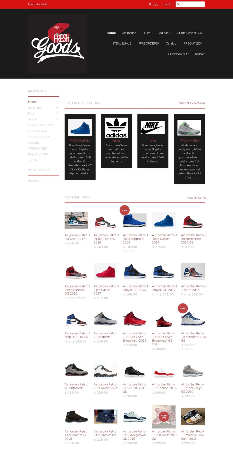 shopfreshgoods.com shopify website screenshot