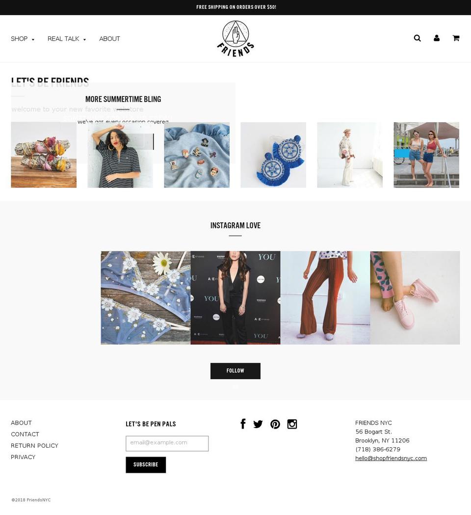 shopfriendsnyc.com — Shopify storefront screenshot
