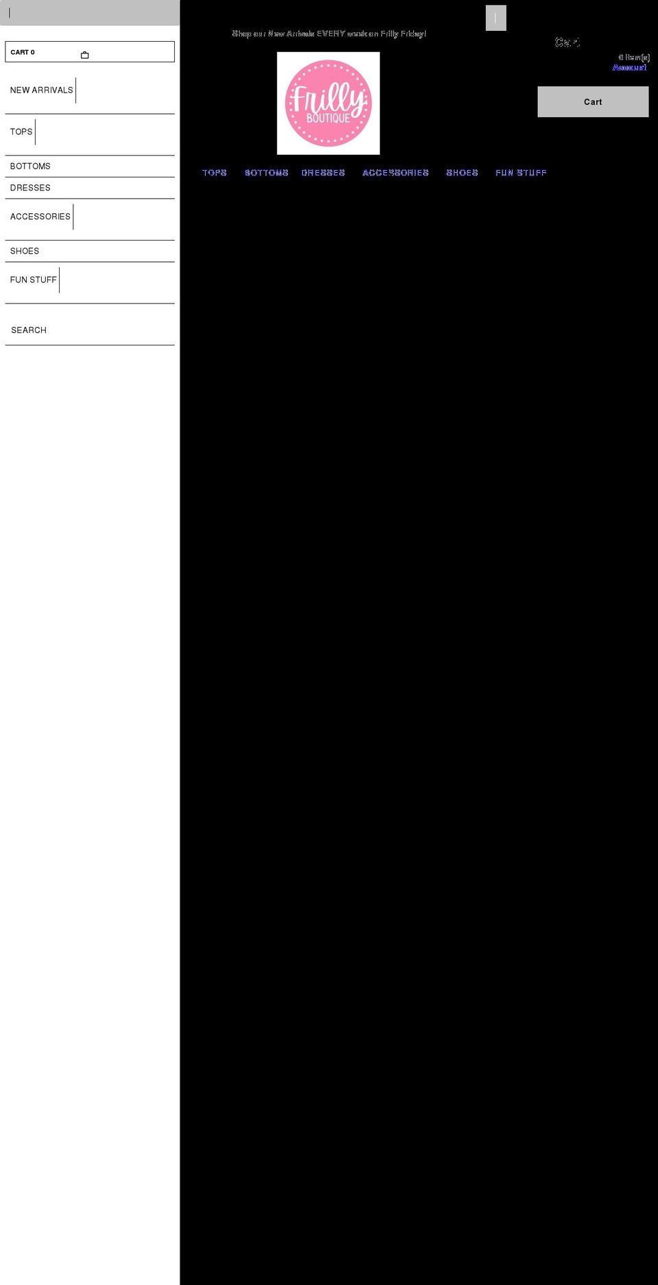 shopfrilly.com shopify website screenshot