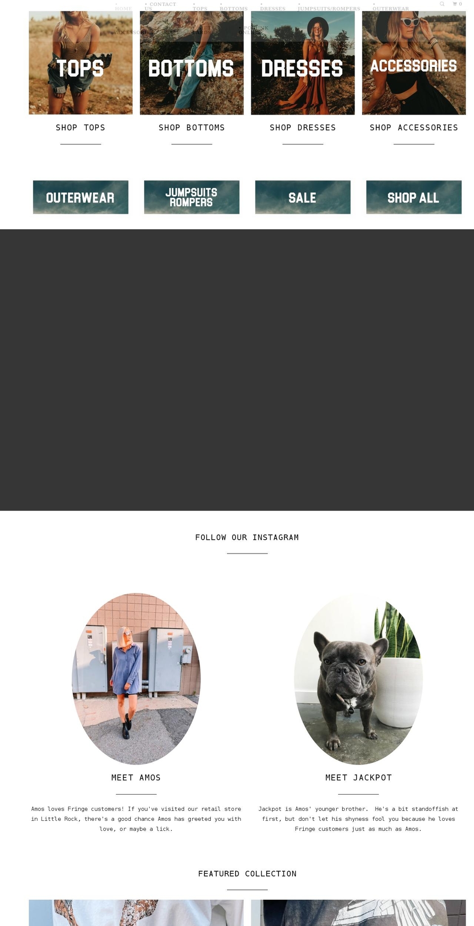 shopfringeclothing.com shopify website screenshot