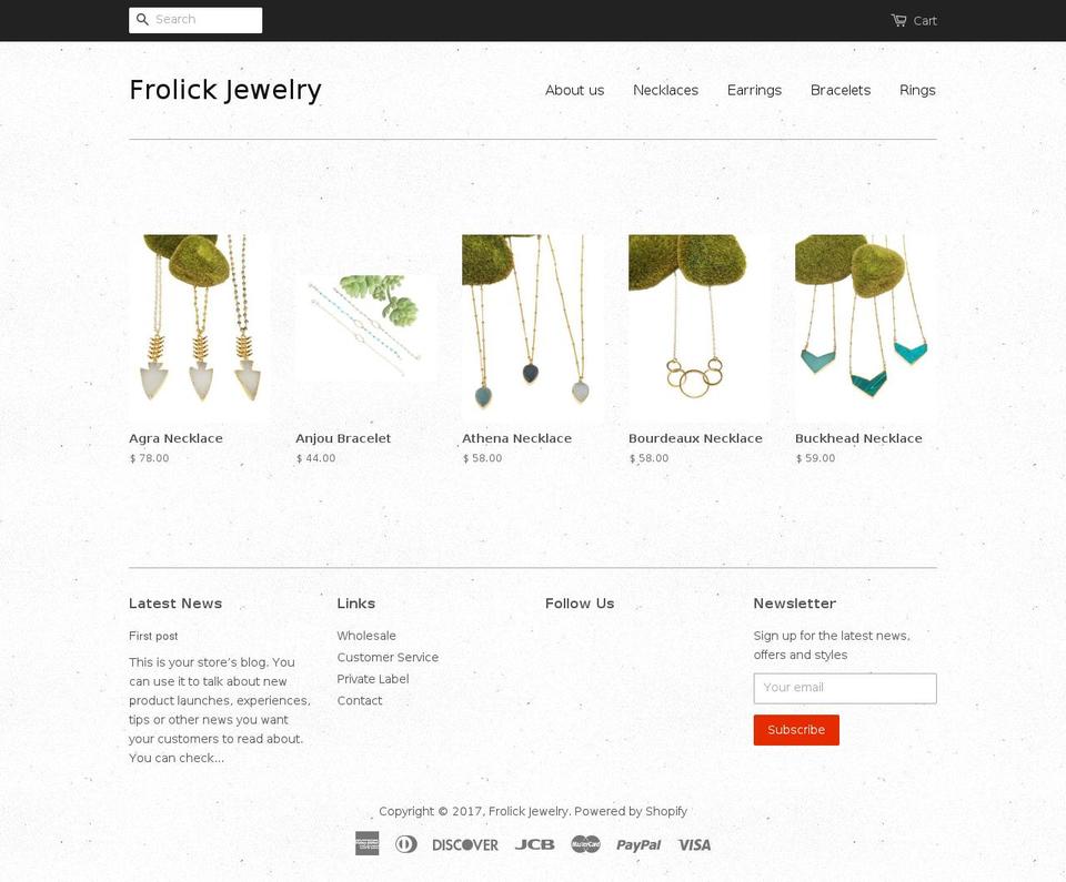 shopfrolick.com shopify website screenshot
