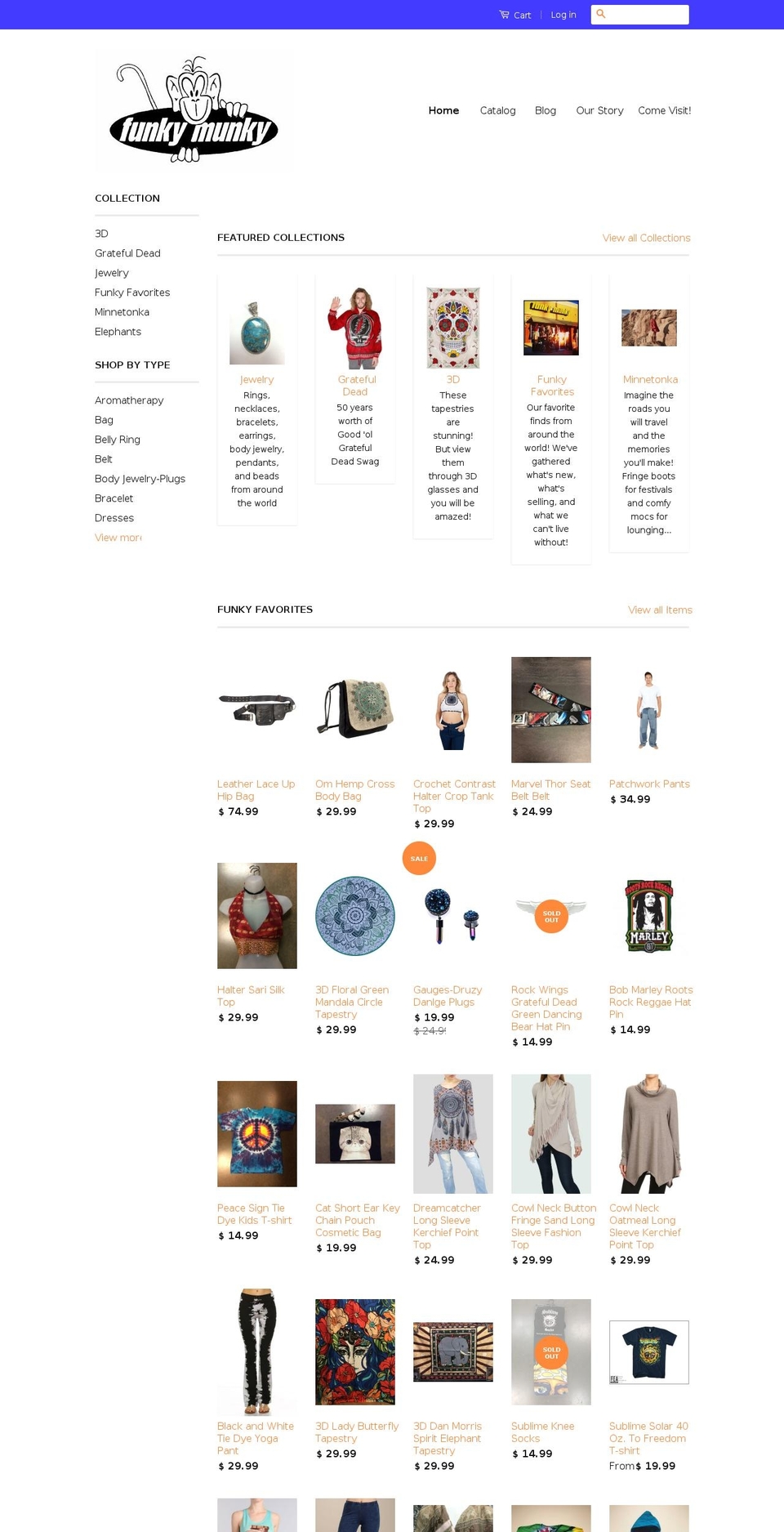 shopfunkymonkey.com shopify website screenshot