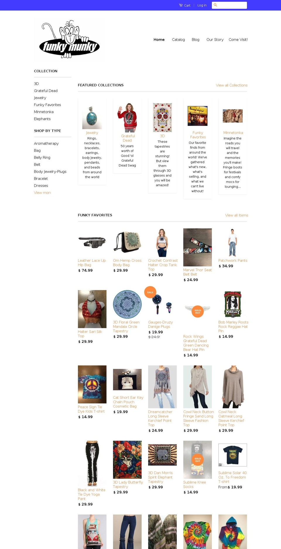 shopfunkymunkey.com shopify website screenshot