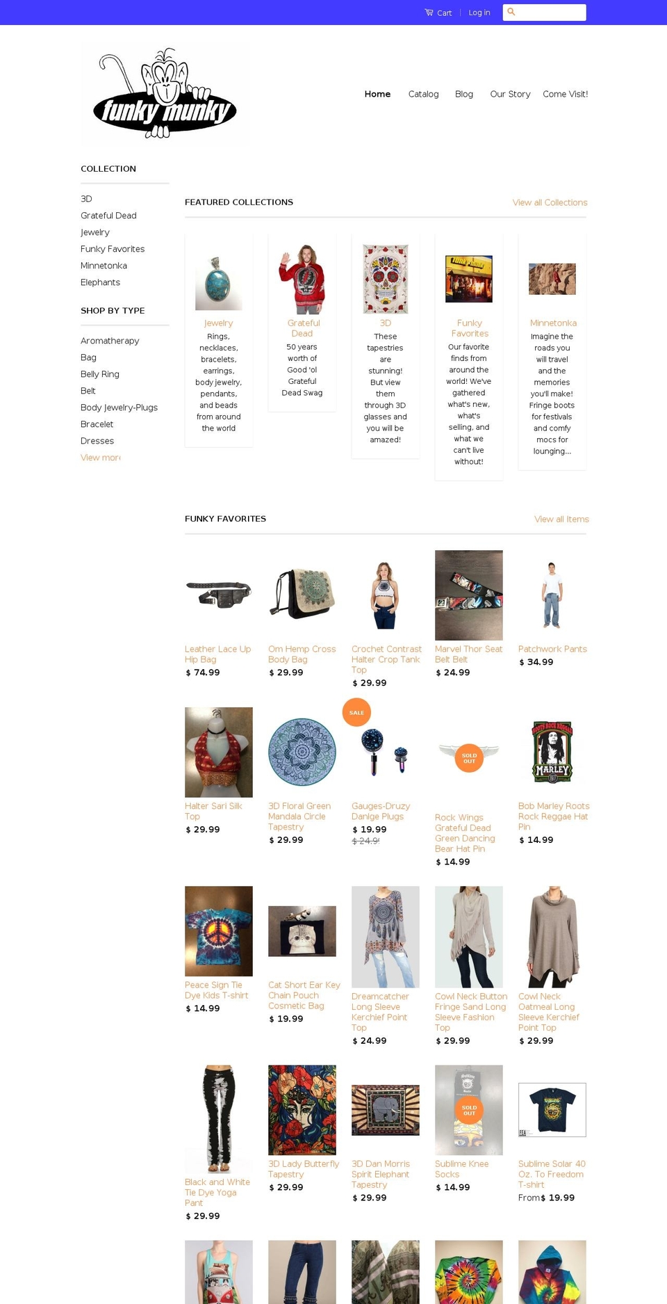 shopfunkymunky.com shopify website screenshot