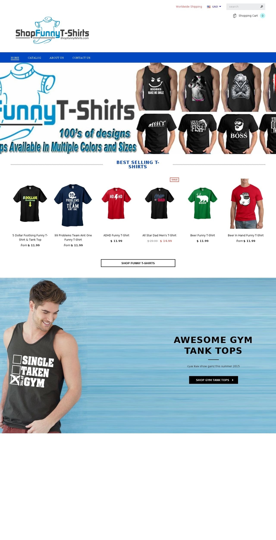 shopfunnytshirts.com shopify website screenshot