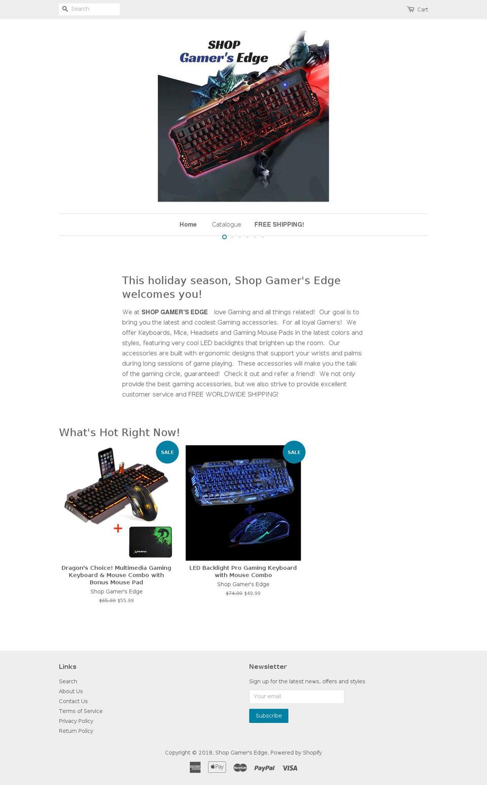 shopgamersedge.com — Shopify storefront screenshot