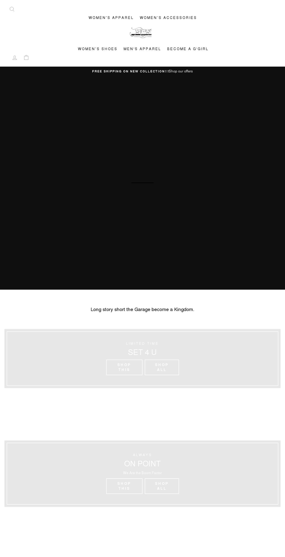 shopgarageboutique.com shopify website screenshot