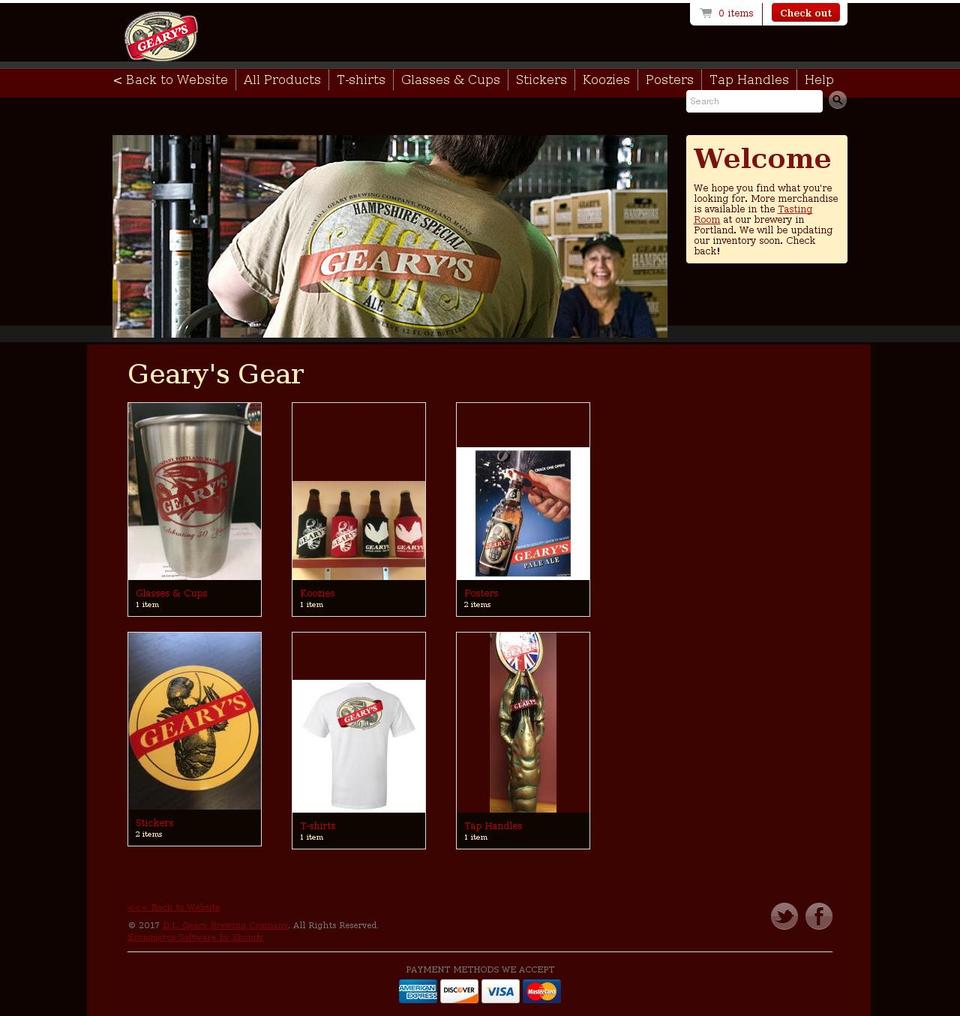 shopgearysgear.com shopify website screenshot