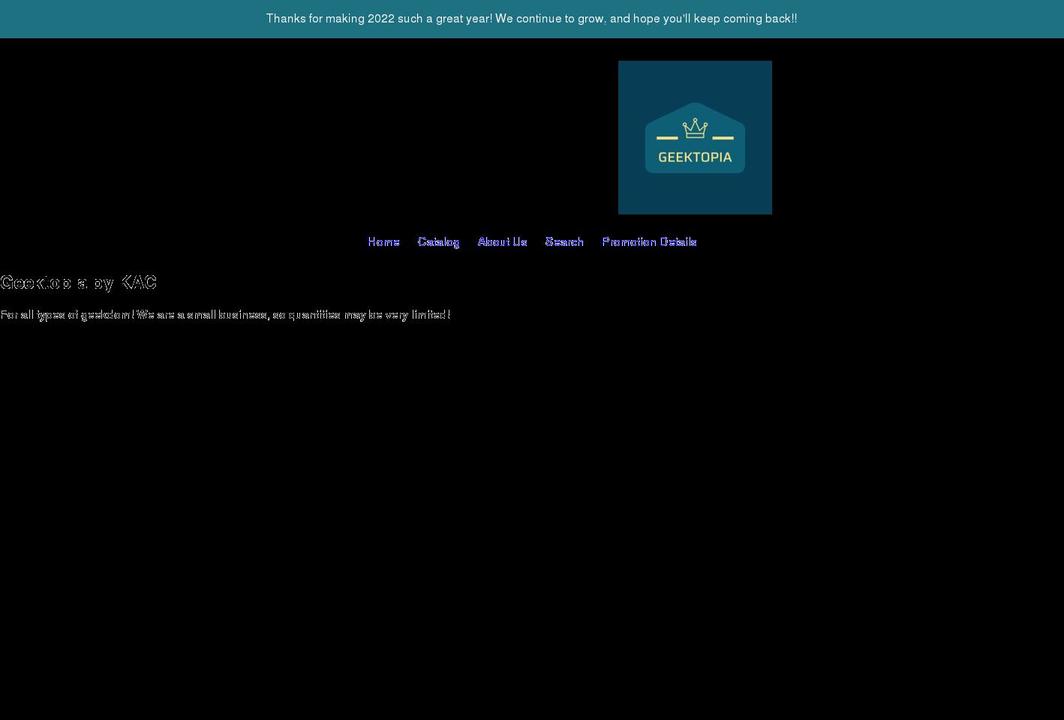 shopgeektopia.com shopify website screenshot