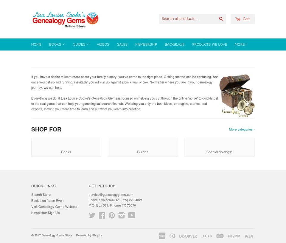 shopgenealogygems.com shopify website screenshot