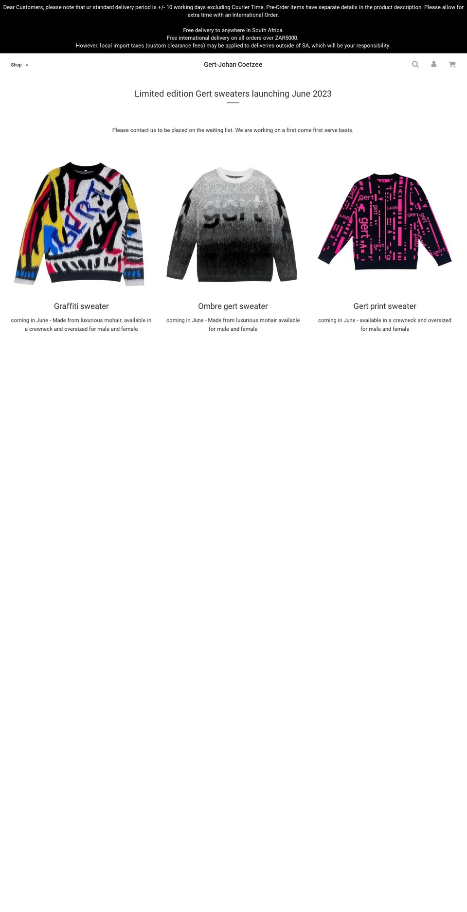 shopgert.com — Shopify storefront screenshot