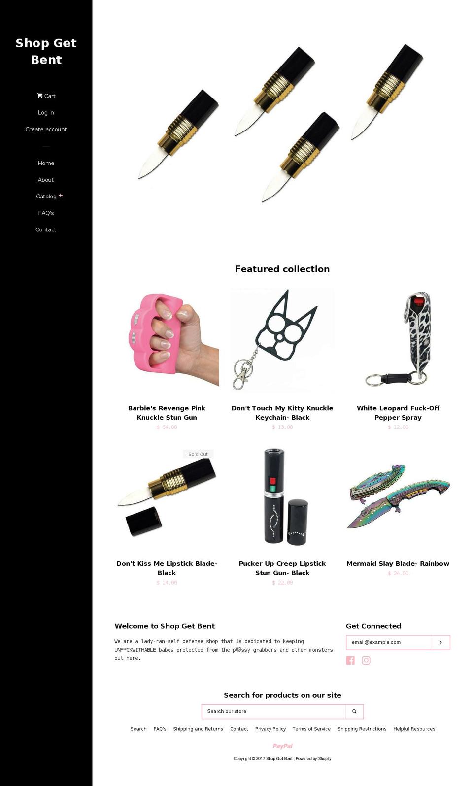 shopgetbent.com shopify website screenshot