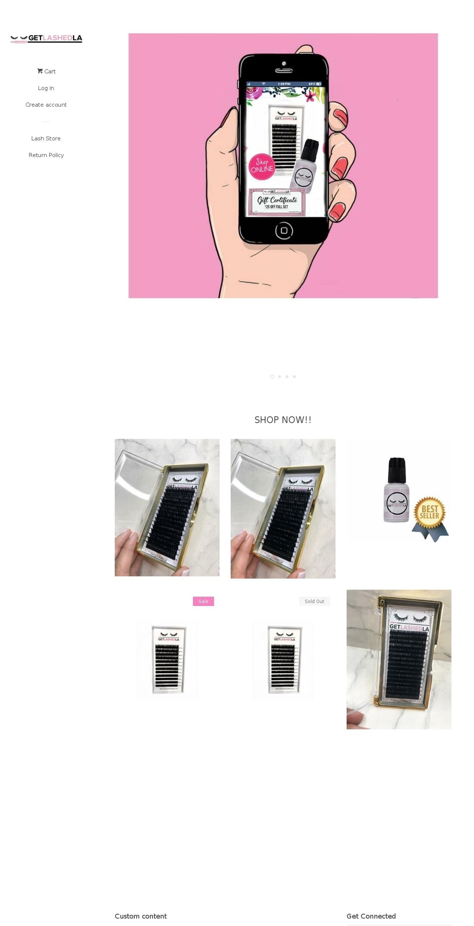 shopgetlashedla.com — Shopify storefront screenshot