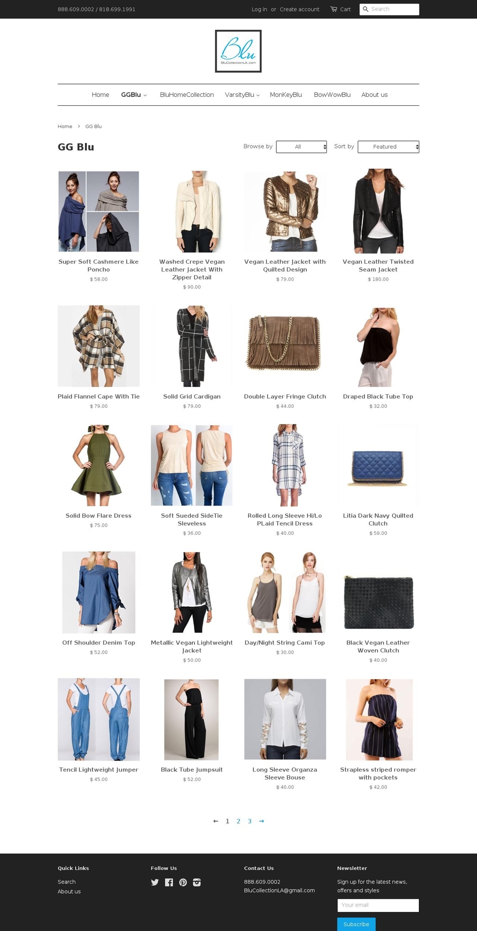shopggblu.com shopify website screenshot