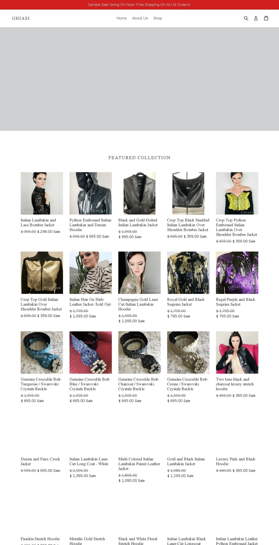 shopghiasi.com shopify website screenshot