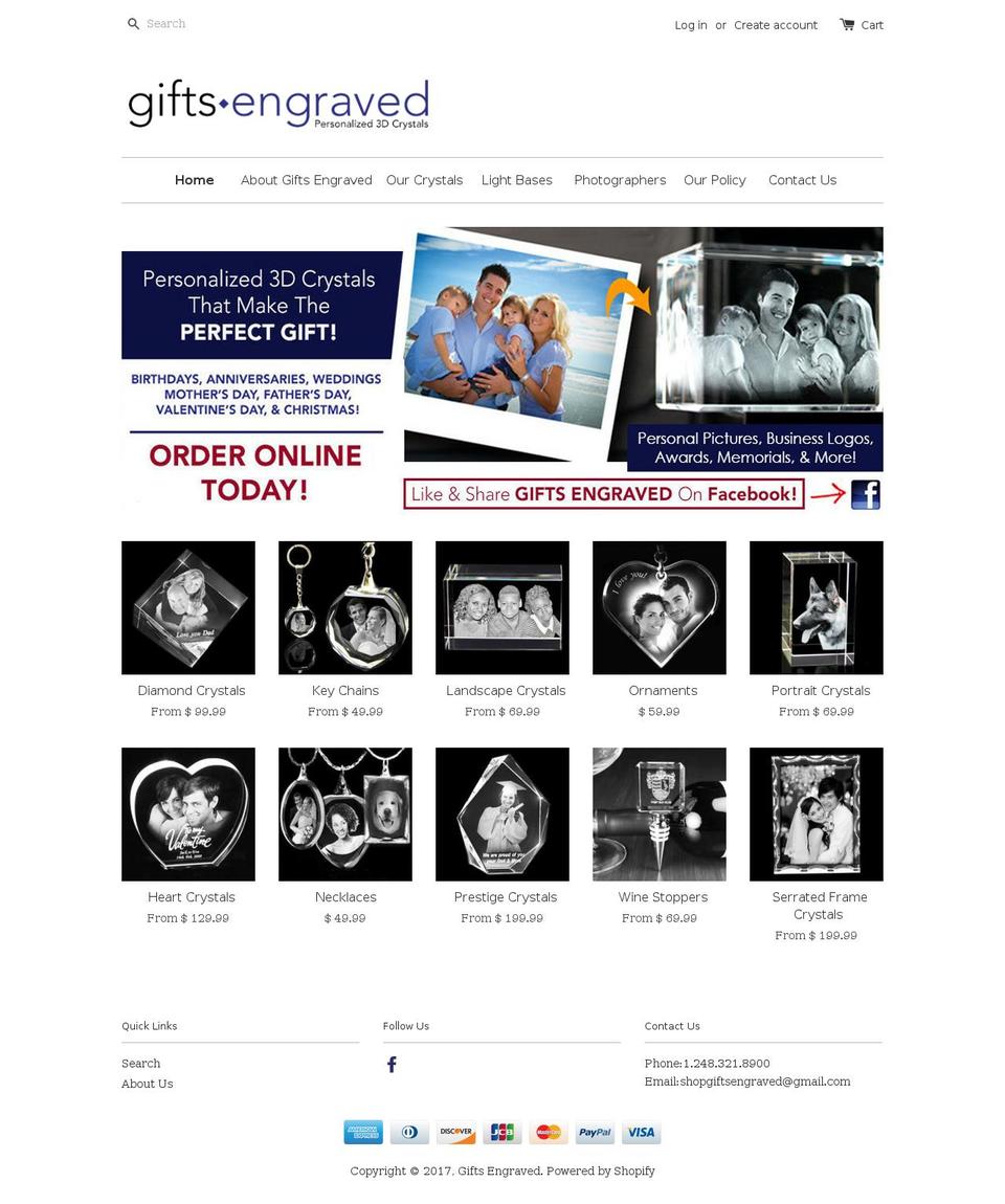 shopgiftsengraved.com shopify website screenshot
