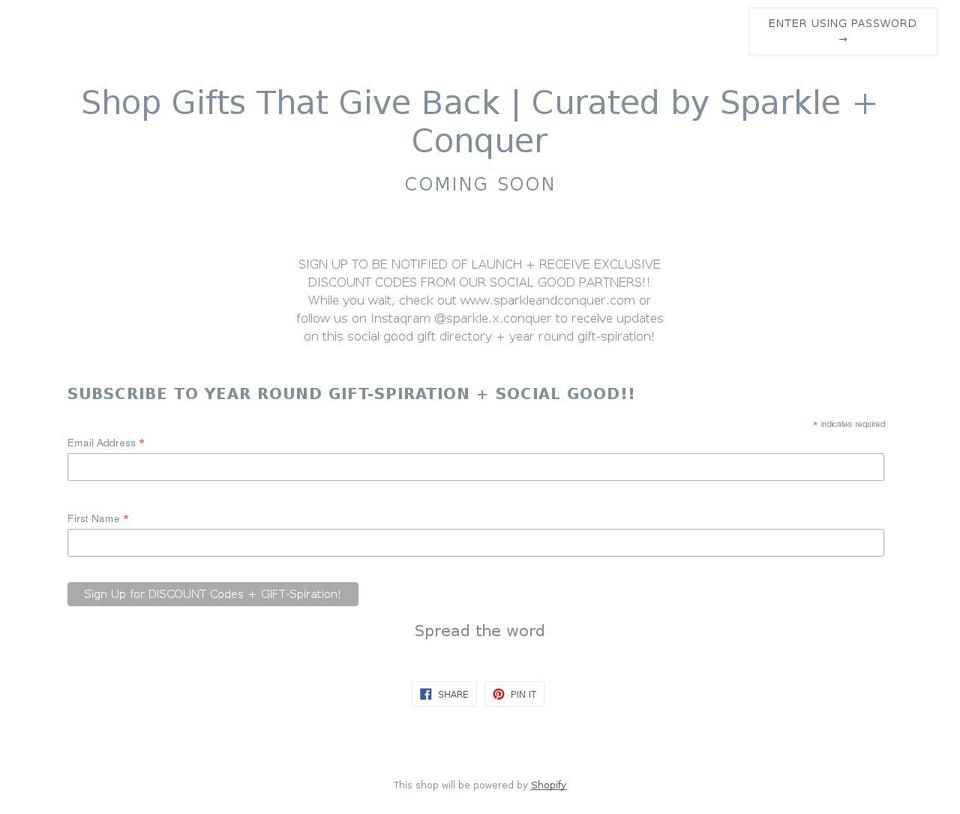 shopgiftsthatgiveback.com — Shopify storefront screenshot