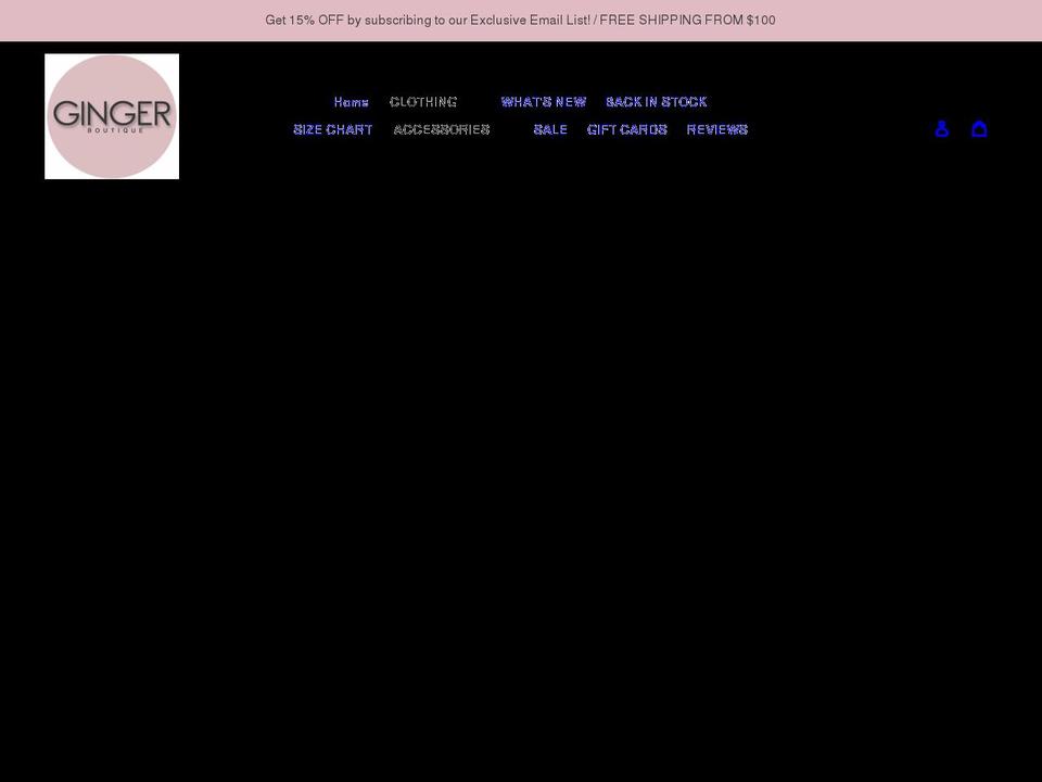 shopgingerboutique.com shopify website screenshot