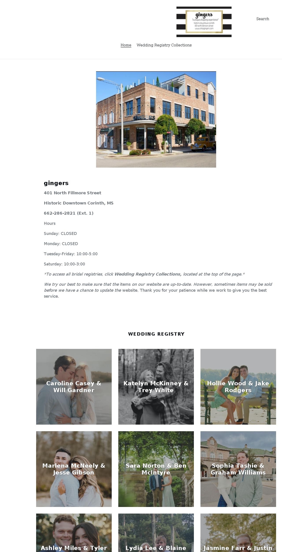 shopgingers.com shopify website screenshot