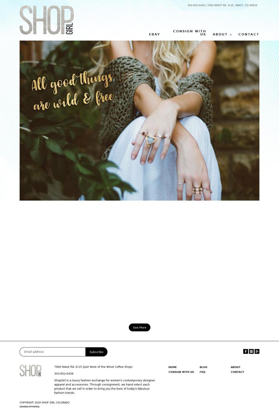 shopgirlcolorado.com shopify website screenshot