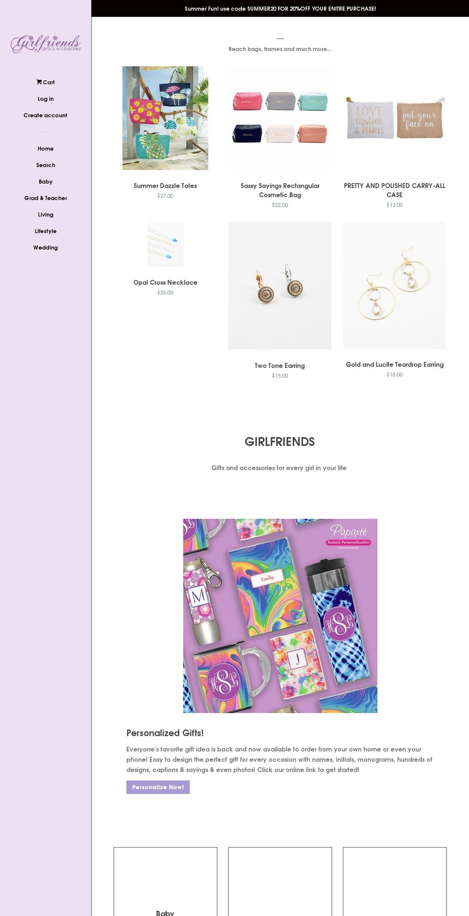 shopgirlfriendsgifts.com shopify website screenshot