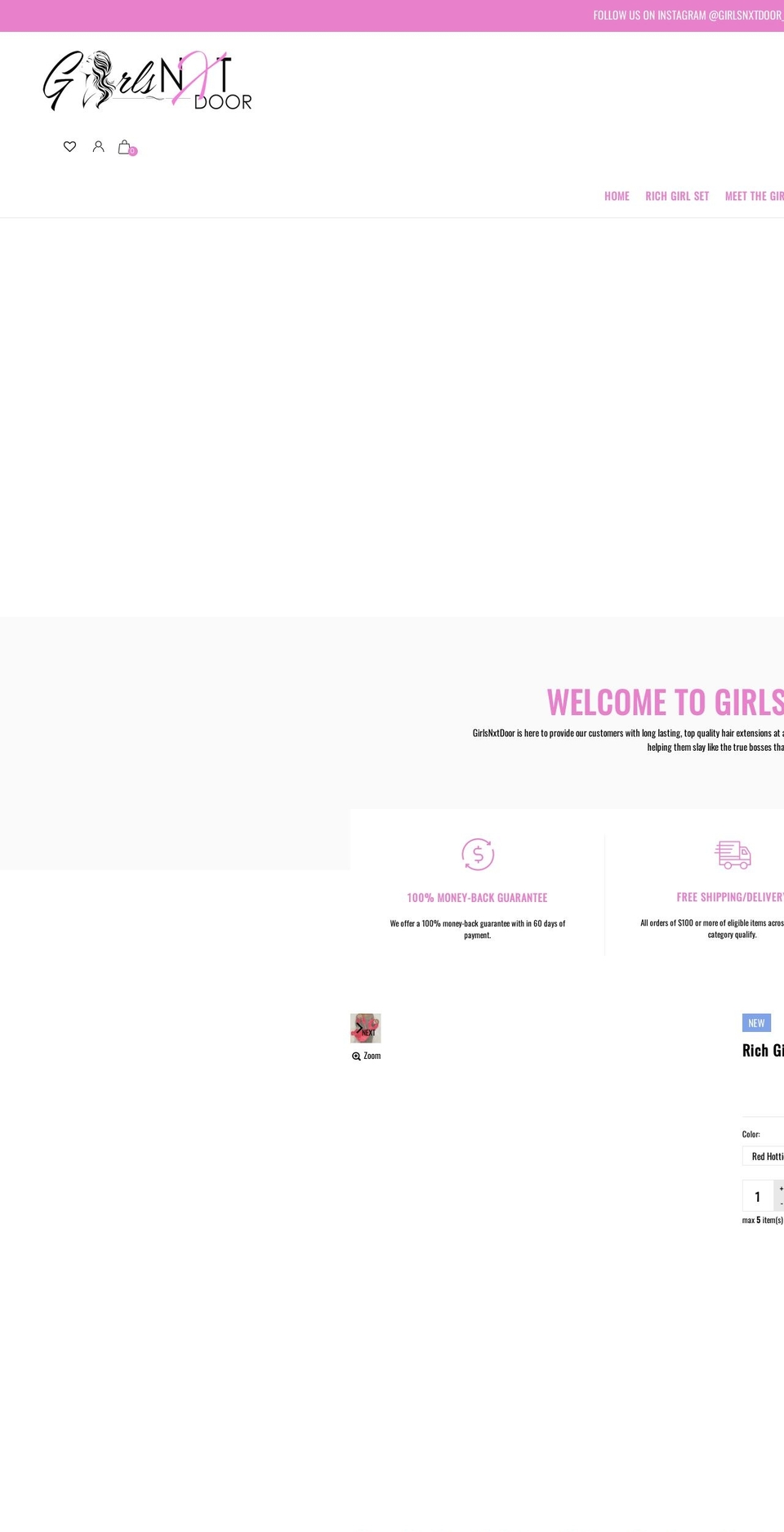 shopgirlsnxtdoor.com shopify website screenshot