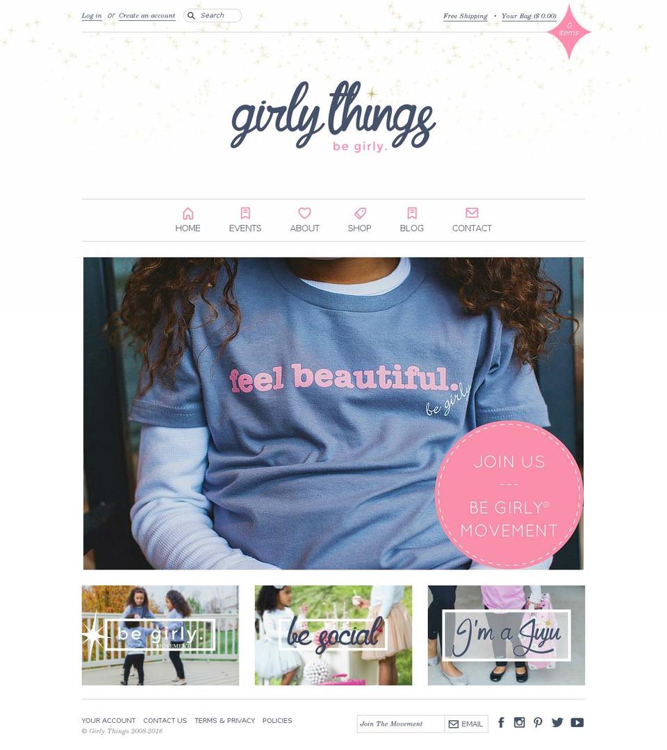 Girly Things Theme Shopify theme site example shopgirlythings.com