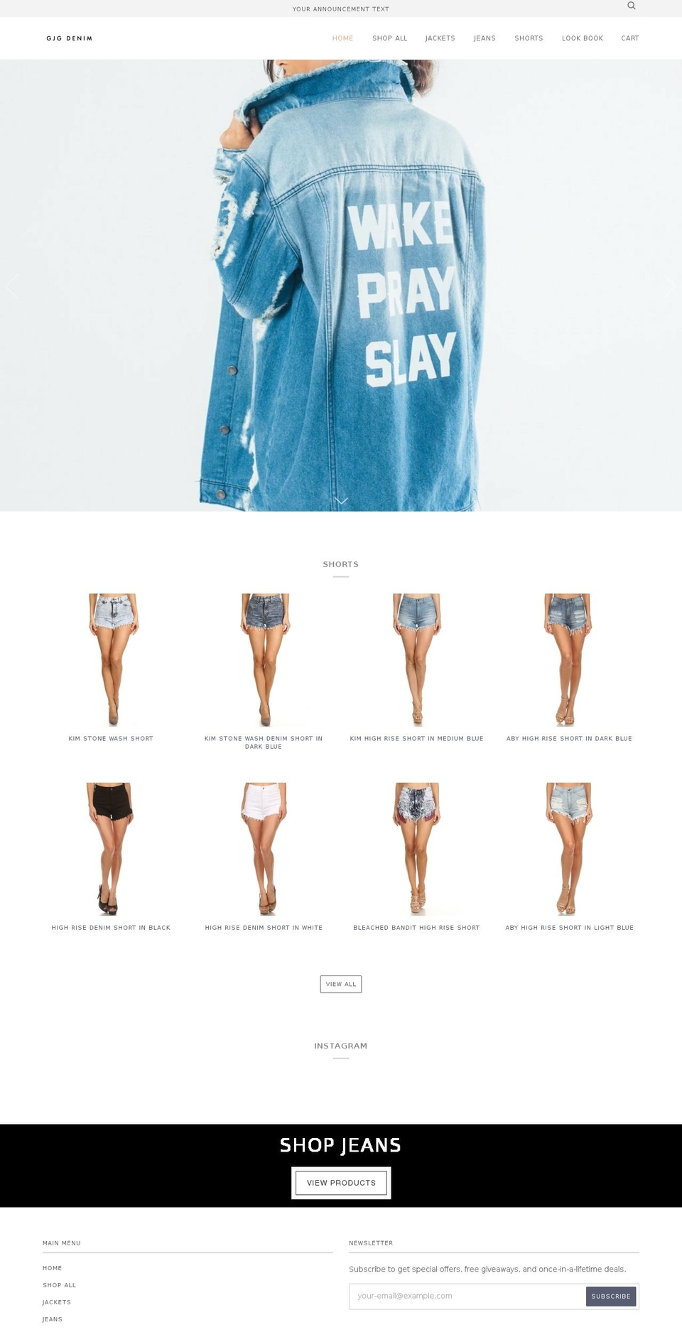 shopgjg.com shopify website screenshot