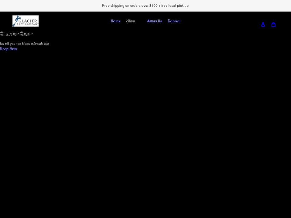 shopglacierraft.com shopify website screenshot