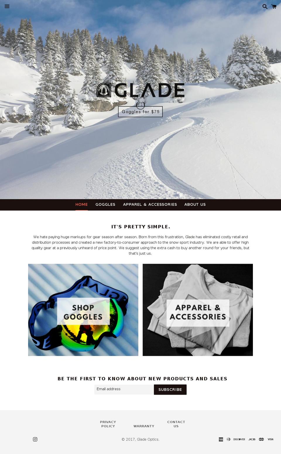 shopglade.com shopify website screenshot