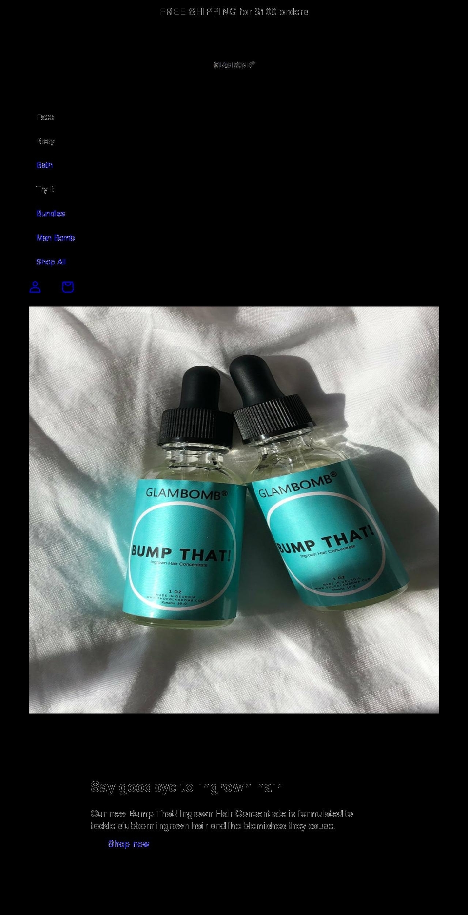 shopglambomb.com shopify website screenshot
