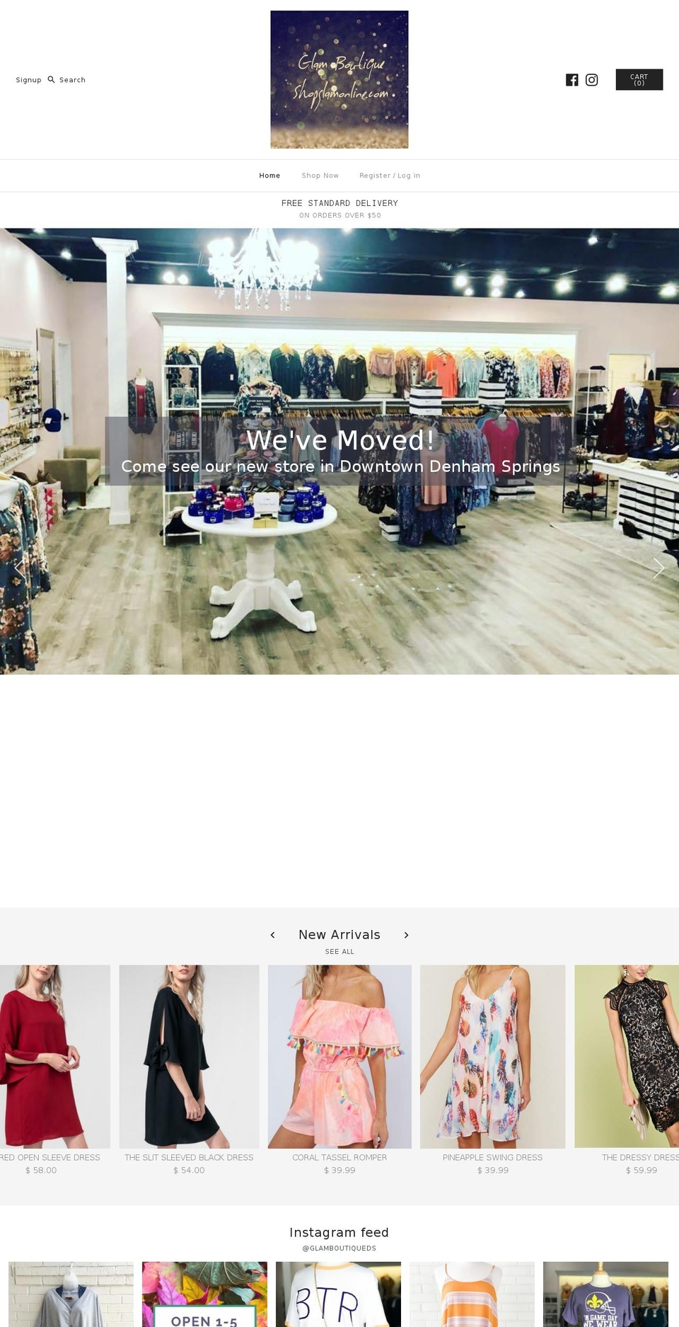 shopglamonline.com shopify website screenshot
