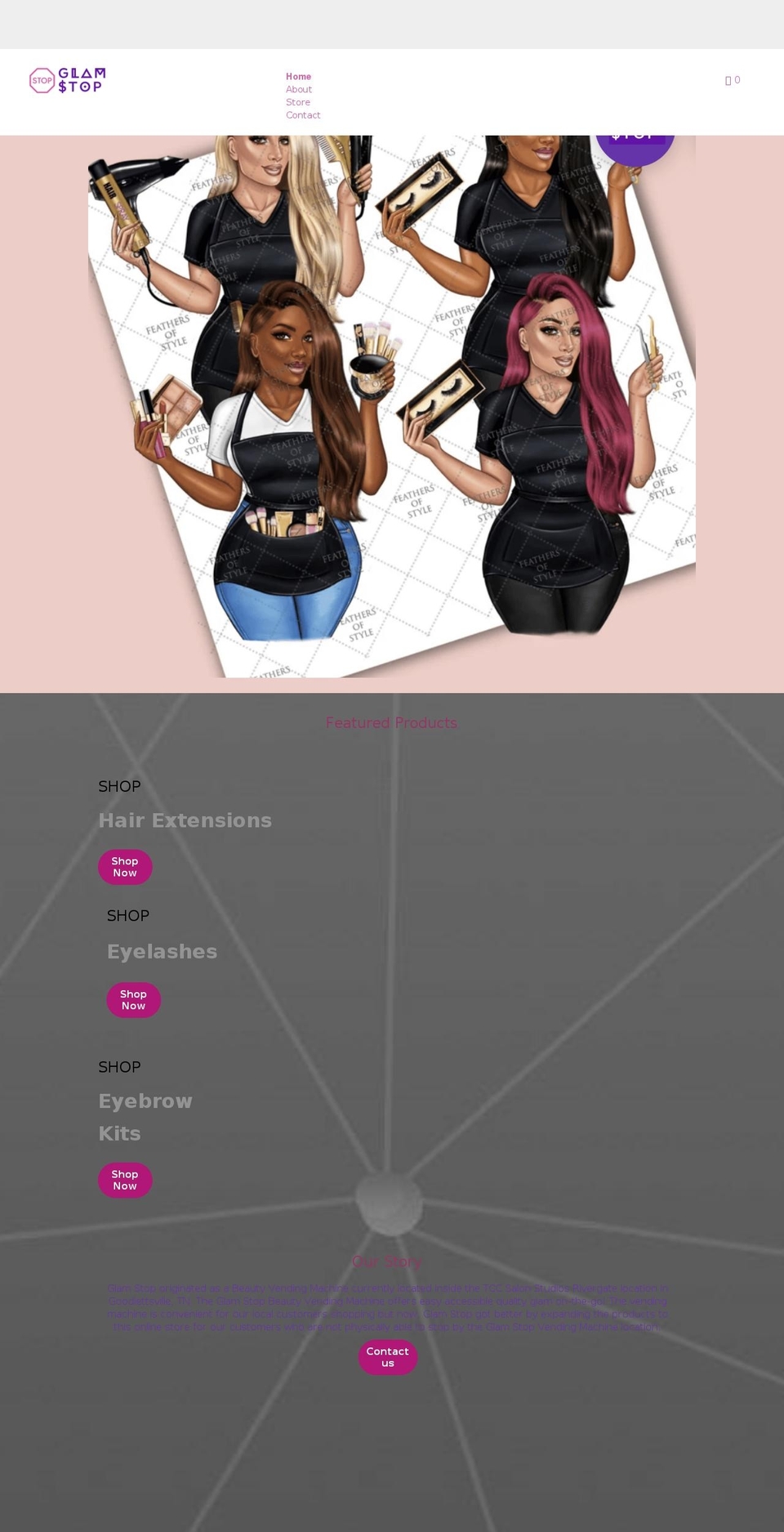 shopglamstop.com — Shopify storefront screenshot
