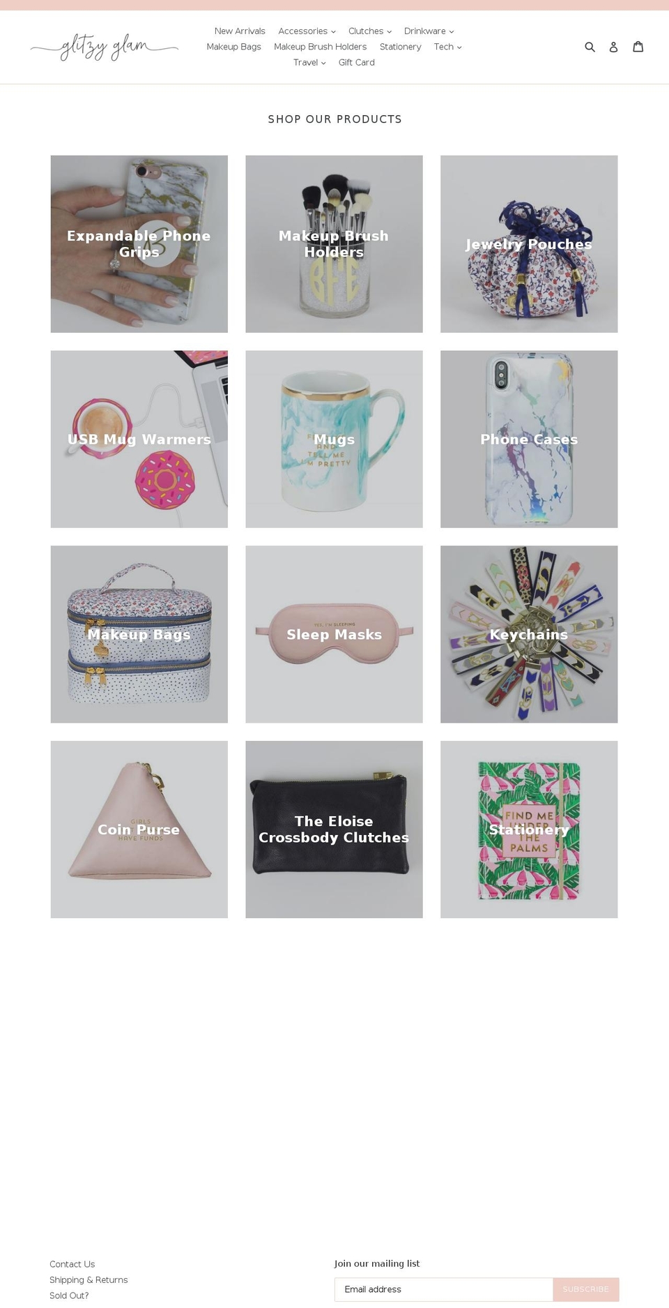 shopglitzy-glam.com shopify website screenshot